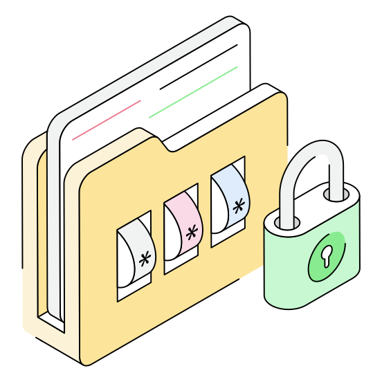 Folder, Encryption, Security, Cybersecurity, Protection illustration
