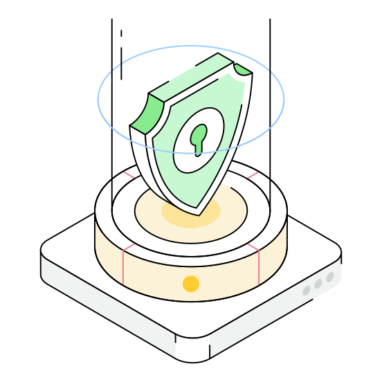 Hologram, Shield, Security, Cybersecurity, Protection illustration