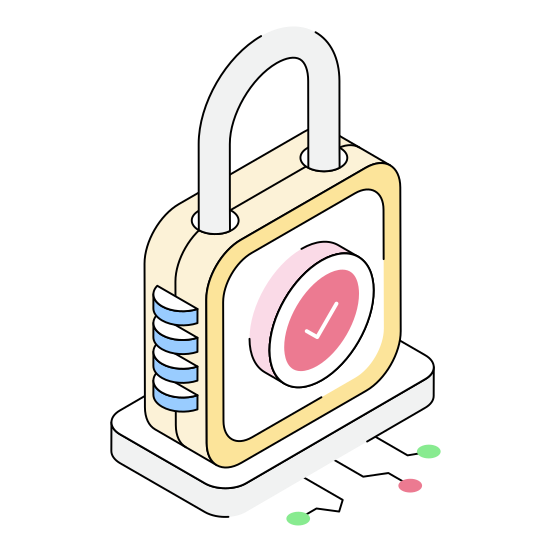 Lock, Padlock, Cybersecurity, Protection, Safety illustration