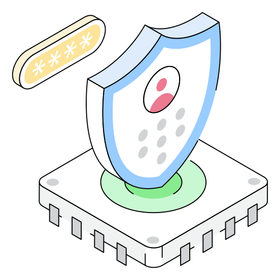Profile, Account, Cybersecurity, Protection, Safety illustration