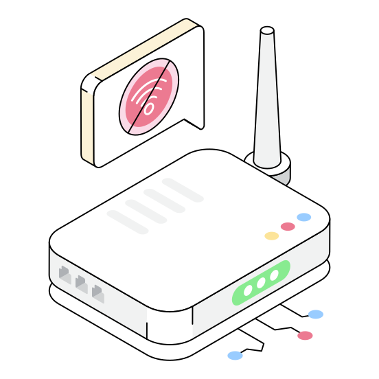Router, Modem, Cybersecurity, Protection, Safety illustration