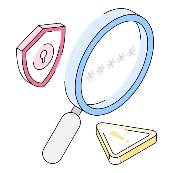 Search, Password, Cybersecurity, Protection, Safety illustration