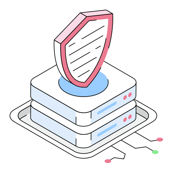 Storage, Server, Cybersecurity, Protection, Safety illustration