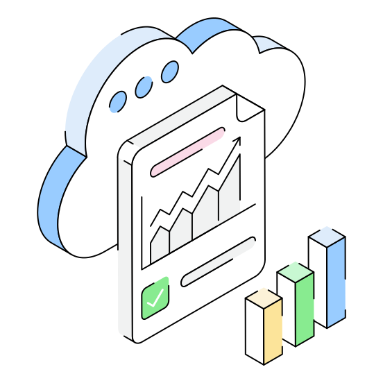 Analytics, Statistics, Infographics, Stats, Cloud illustration