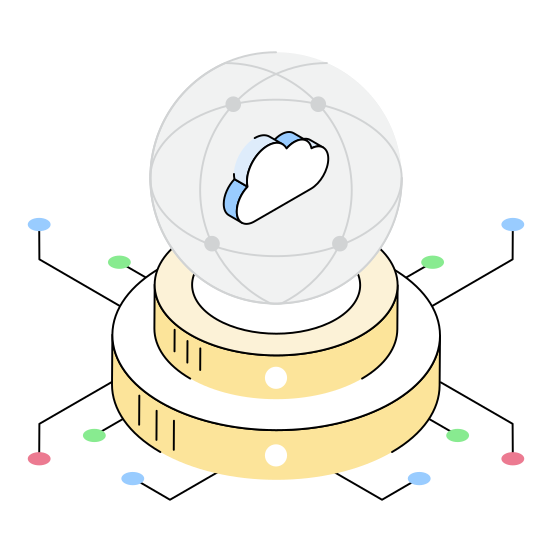 Cloud, Storage, Computing, Hosting, Network illustration