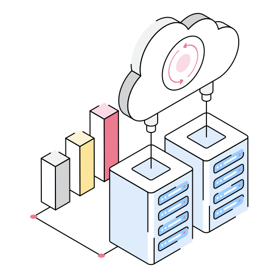 Cloud, Storage, Hosting, Backup, Computing illustration