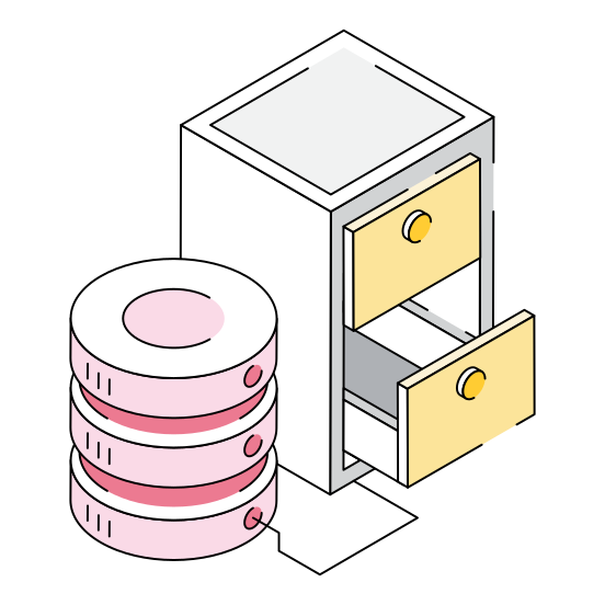 Database, Db, Drawer, Storage, Backup illustration