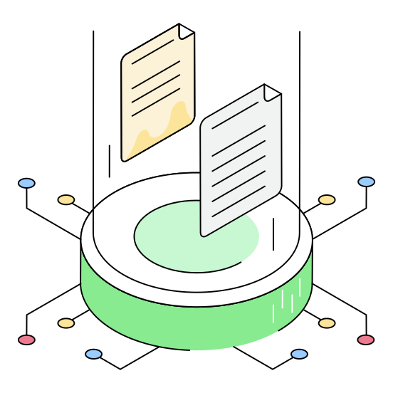 Hologram, Files, Documents, Projection, Display illustration