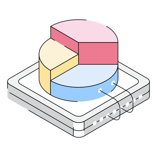 Pie, Shares, Segments, Analytics, Statistics illustration