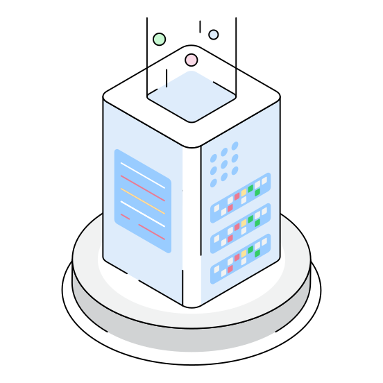 Server, Storage, Hosting, Backup, Information,, illustration