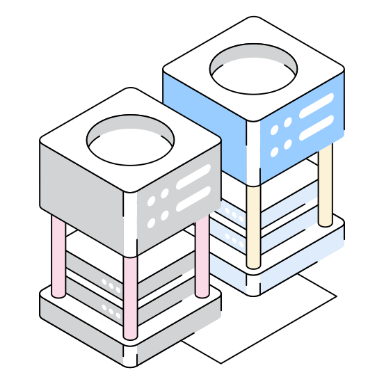 Servers, Storage, Hosting, Backup, Racks illustration
