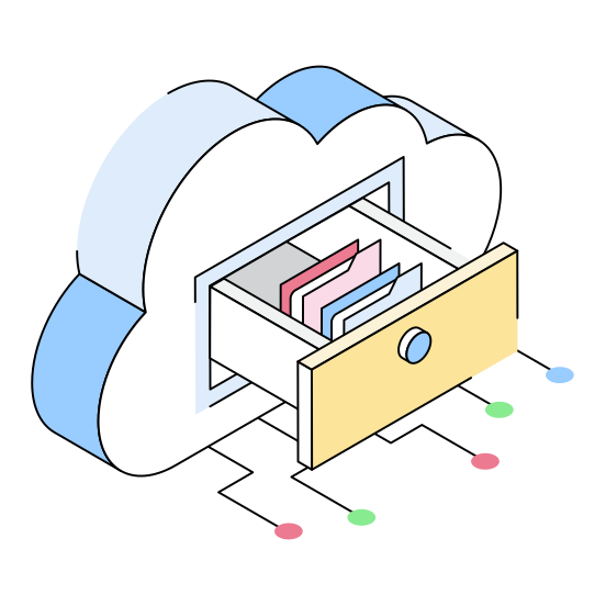 Storage, Archive, Drawer, Files, Document illustration
