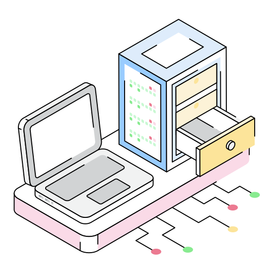 Storage, Server, Hosting, Computing, Backup illustration
