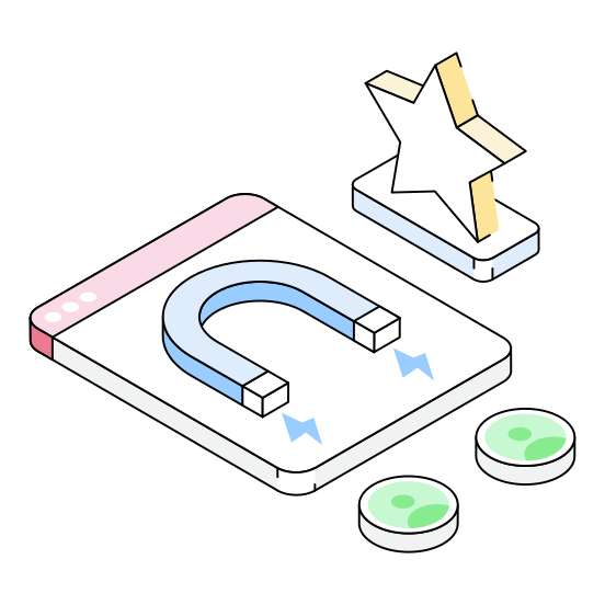 Attract, Retention, Grab, Audience, Engage illustration
