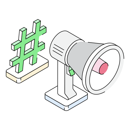 Hashtag, Tag, Media, Social, Promotion illustration