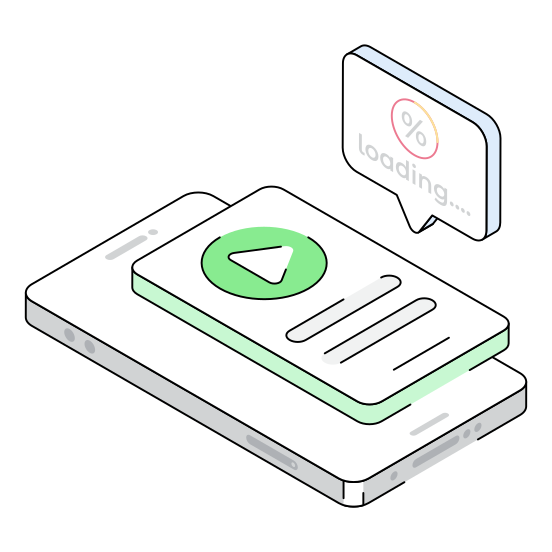 Loading, Content, Media, Multimedia, Promotional illustration