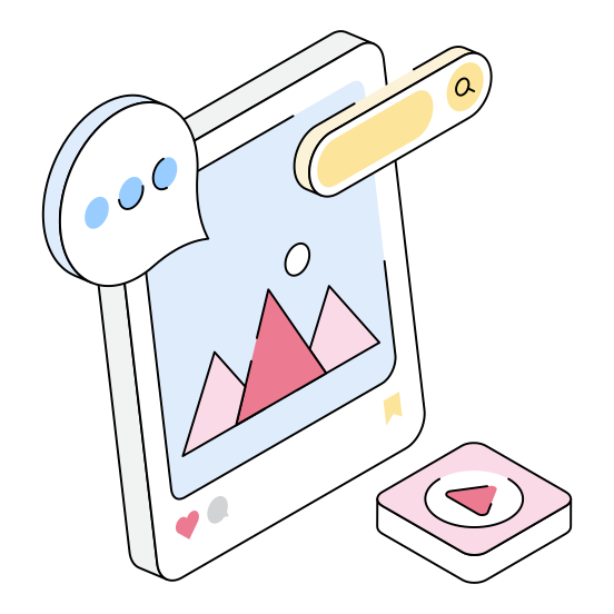 Media, Social, Multimedia, Post, Image illustration