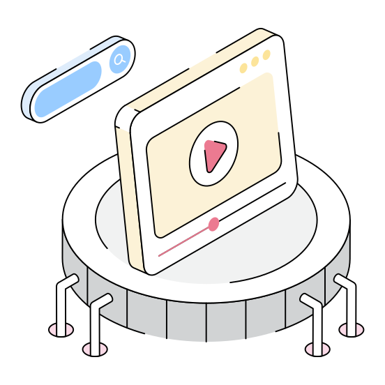 Media, Streaming, Tutorial, Content, Video illustration