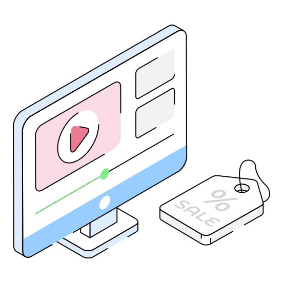 Online, Video, Digital, Pc, Content illustration