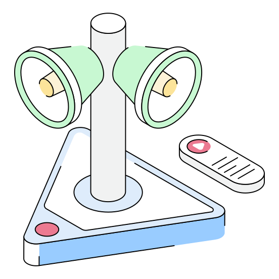 Pole, Video, Speaker, Announcement, Megaphone illustration