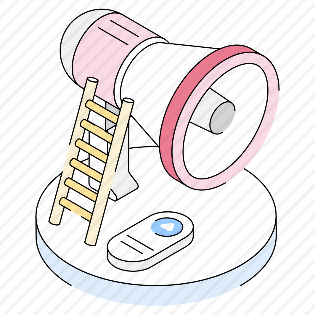 Promotion, Publicity, Megaphone, Loudspeaker, Ladder preview