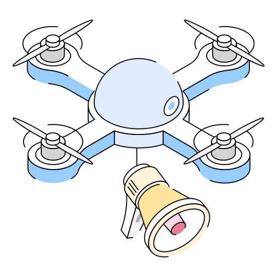 Quadcopter, Technology, Promotion, Publicity, Drone illustration