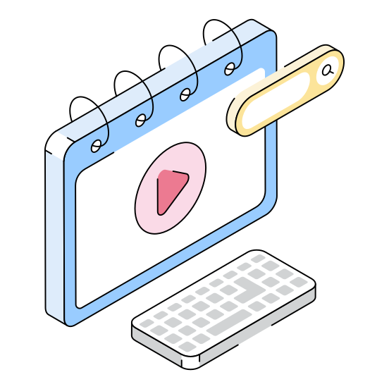 Video, Content, Media, Broadcasting, Plan illustration