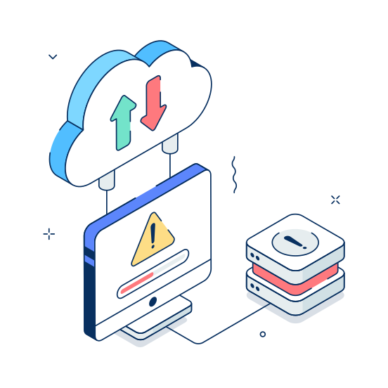 Cloud, Server, Database, Datacenter, Hosting illustration