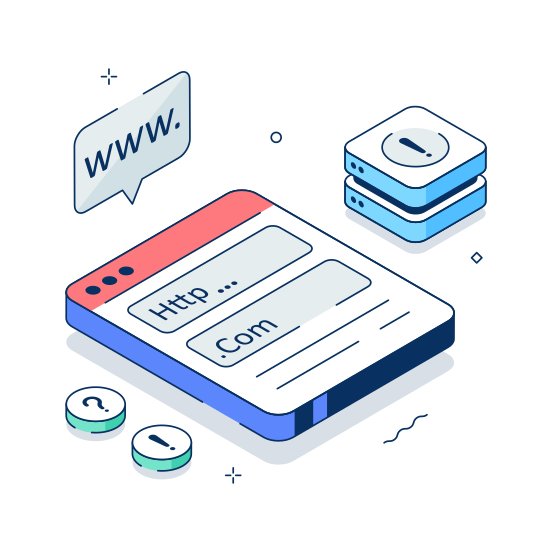 Domain, Error, Not Found, Web, Website illustration