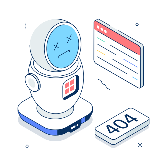 Robot, Bot, Not Found, Page, Website illustration
