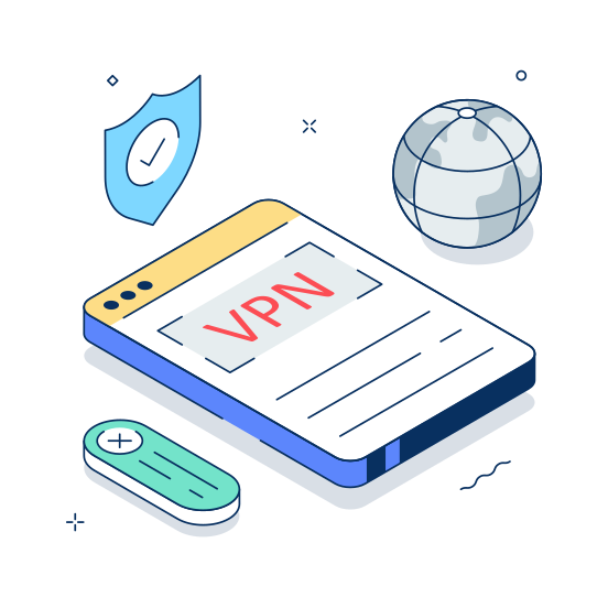 Vpn, Connection, Internet, Privacy, Alert illustration