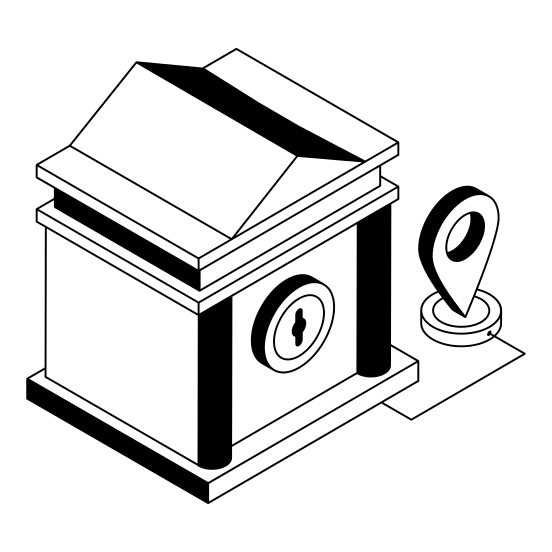 Bank, Location, Navigation, Building, Deposit illustration