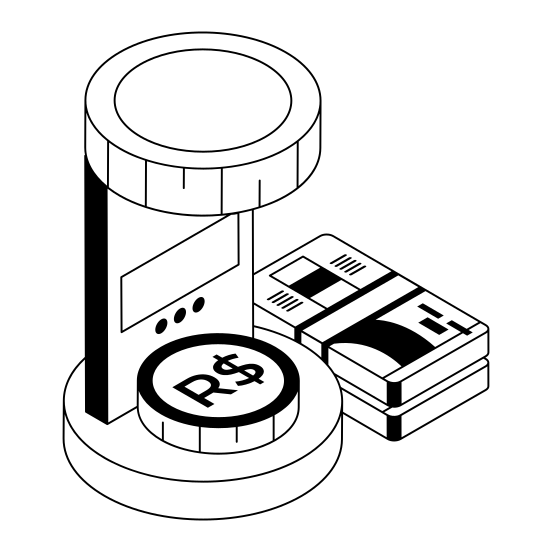 Brazilian, Riyal, Machine, Banknote, Coin illustration