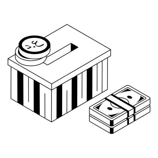 Donation, Charity, Alms, Contribution, Box illustration