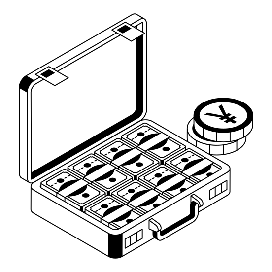 Money, Currency, Cash, Bag, Briefcase illustration