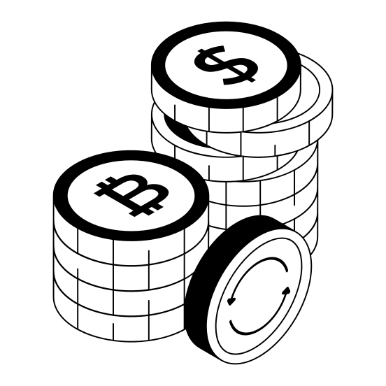 Money, Currency, Exchange, Coins, Bitcoin illustration