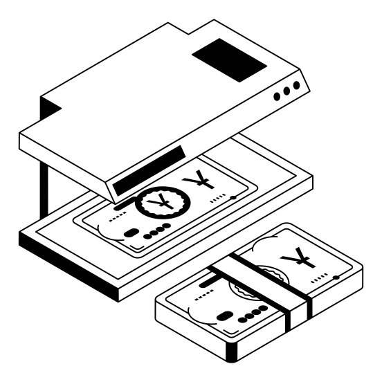 Money, Currency, Scanner, Printer, Machine illustration