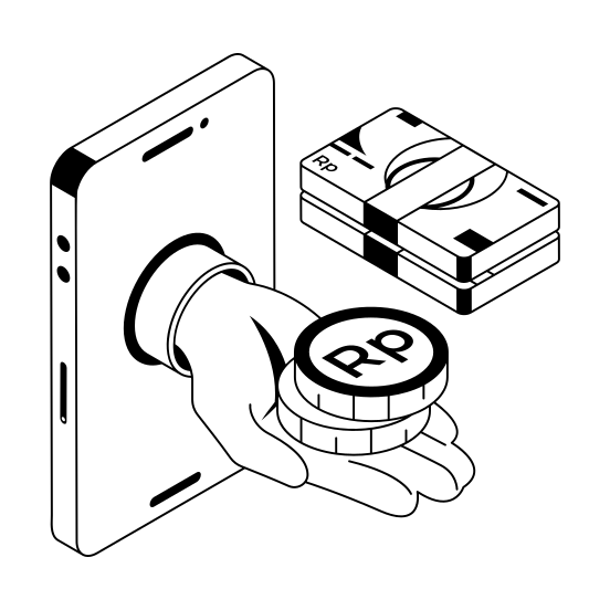 Money, Earning, Income, App, Online illustration