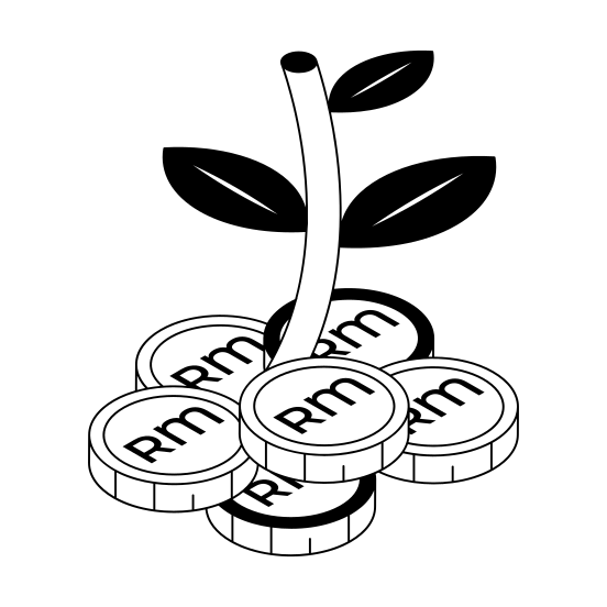 Money, Growth, Profit, Revenue, Coins illustration