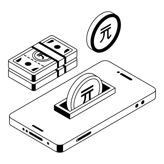 Money, Mobile, Payment, Transaction, App illustration