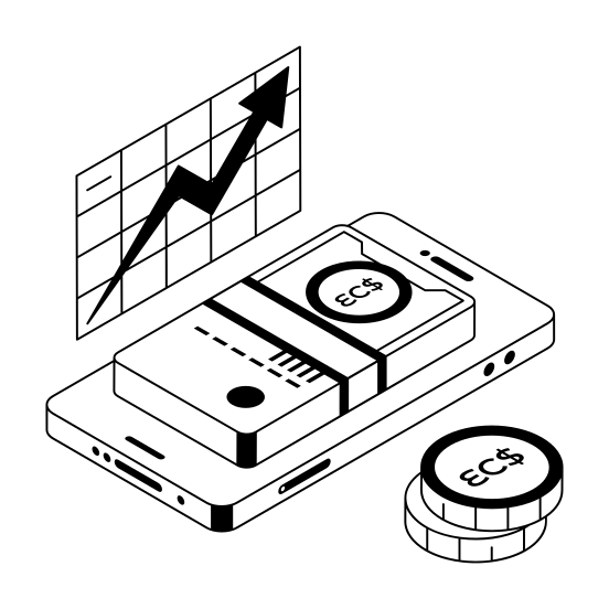 Money, Profit, Mobile, Revenue, Investment illustration