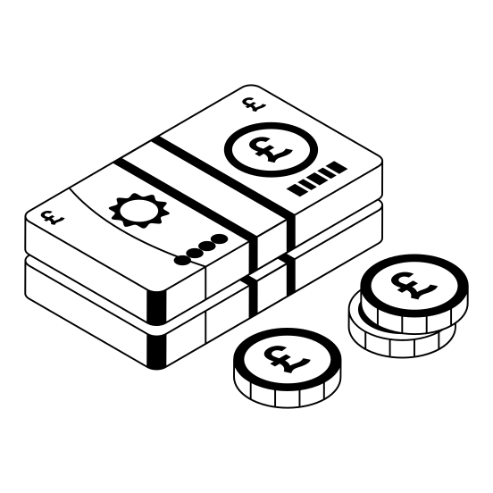 Pound, Banknotes, Coins, Investment, Money illustration