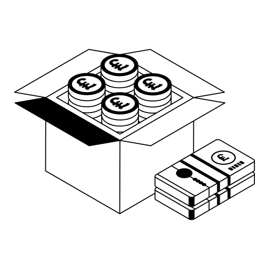 Pound, Box, Container, Coins, Banknotes illustration