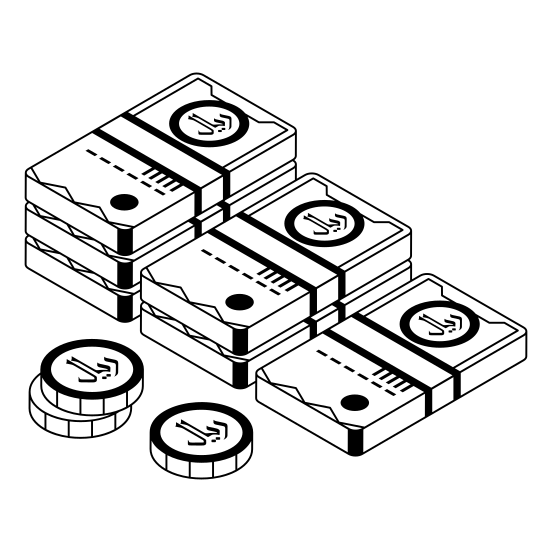 Riyal, Banknotes, Coins, Investment, Payment illustration
