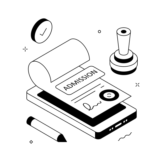 Admission, Process, Document, Enrollment, Student illustration