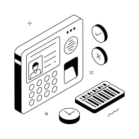 Digital, Attendance, Student, School, Biometric illustration