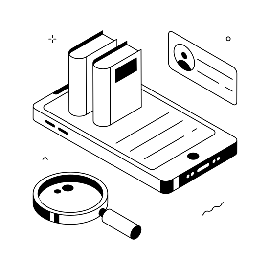 Digital, Library, Education, Knowledge, Learning illustration