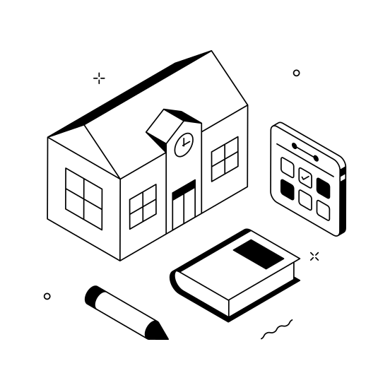 School, Building, Education, Learning, Classroom illustration