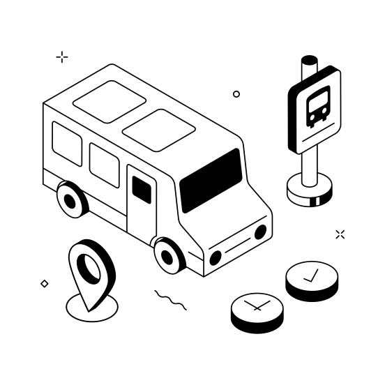 School, Bus, Transportation, Education, Travel illustration