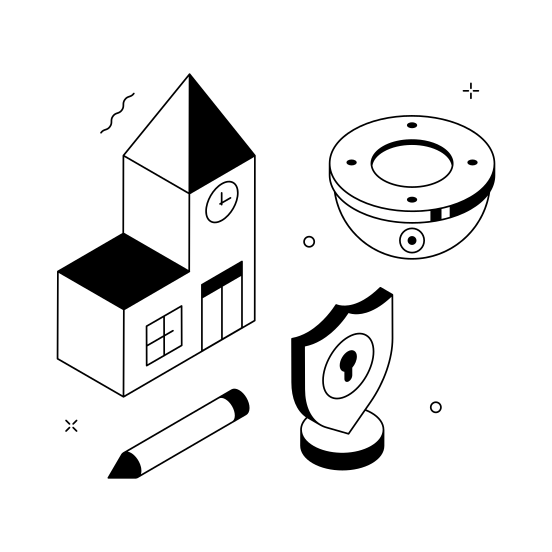 School, Security, Safety, Protection, Academic illustration